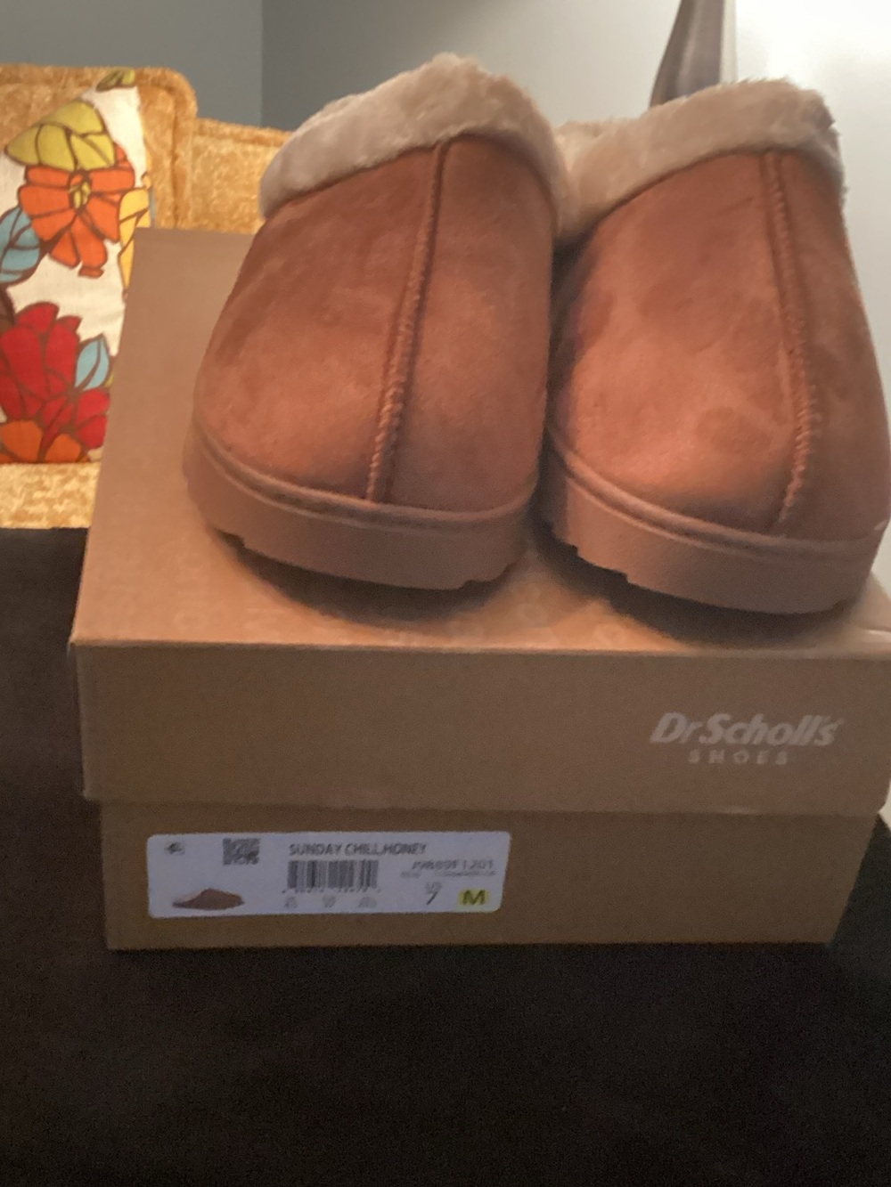Dr. Scholl's Women Chestnut Brown Shearling-Lined Slip-On